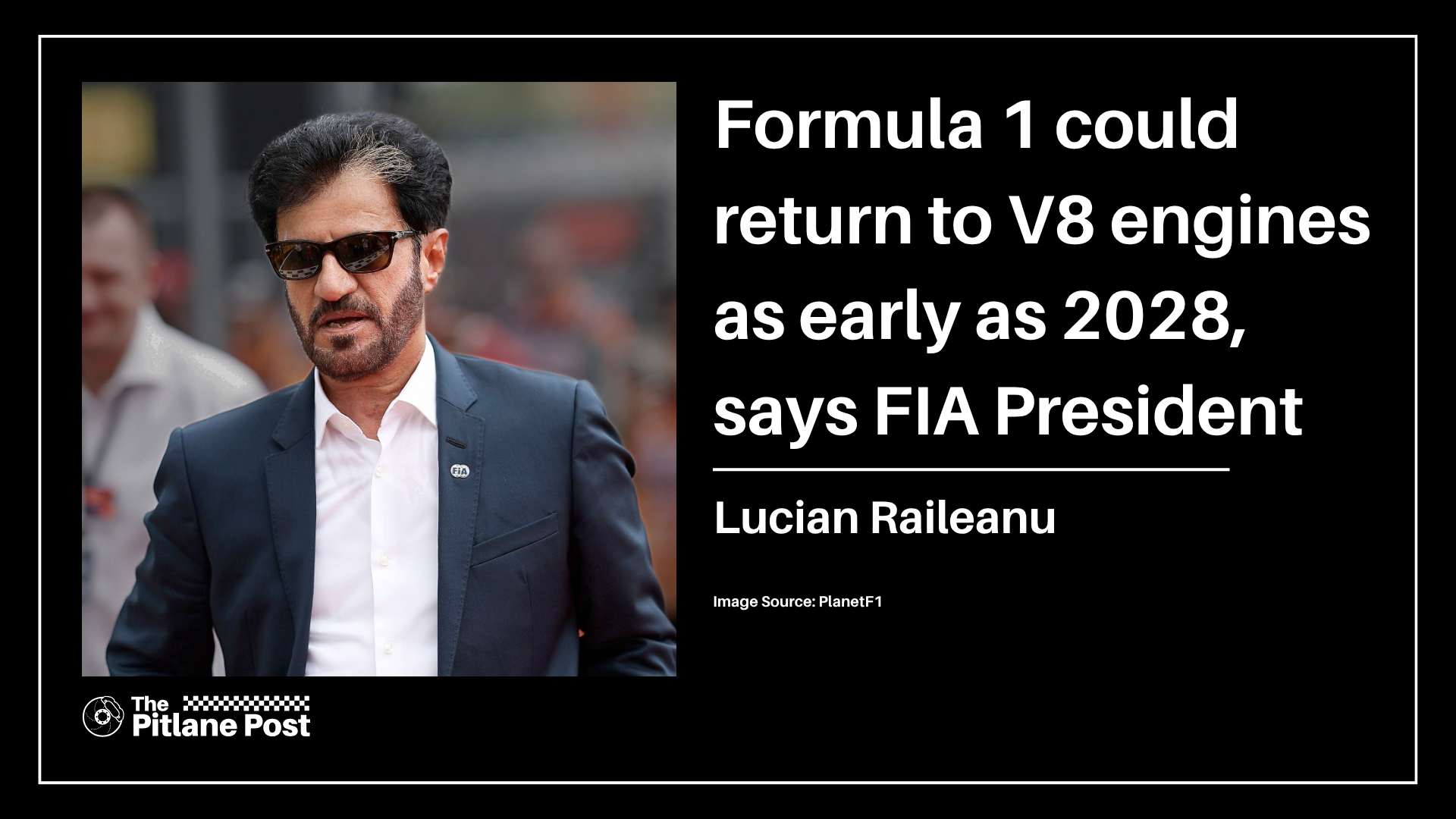 Formula 1 could return to V8 engines as early as 2028, says FIA President